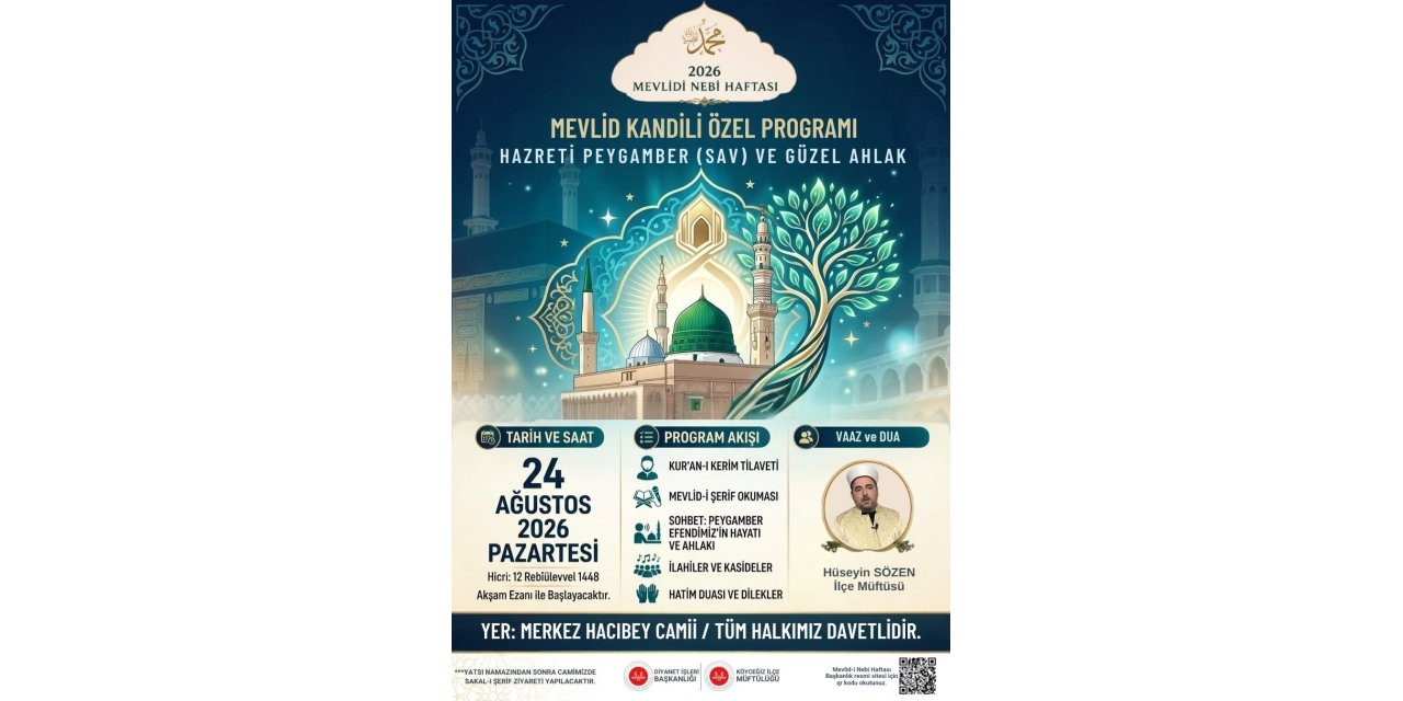 Köyceğiz’de Mevlid Kandili özel programlarla idrak edilecek