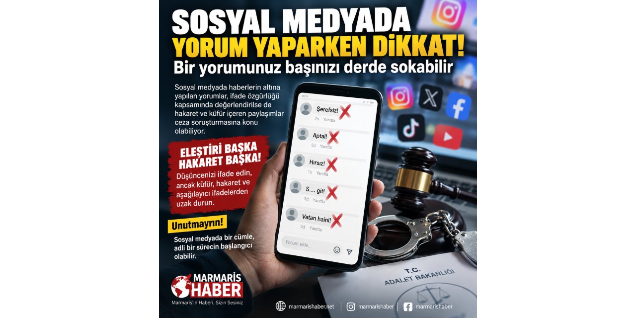 Sosyal medyada yorum yaparken dikkat! Bir yorumunuz başınızı derde sokabilir