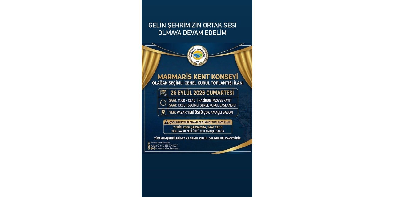 Marmaris Kent Konseyi’nde seçim günü belli oldu