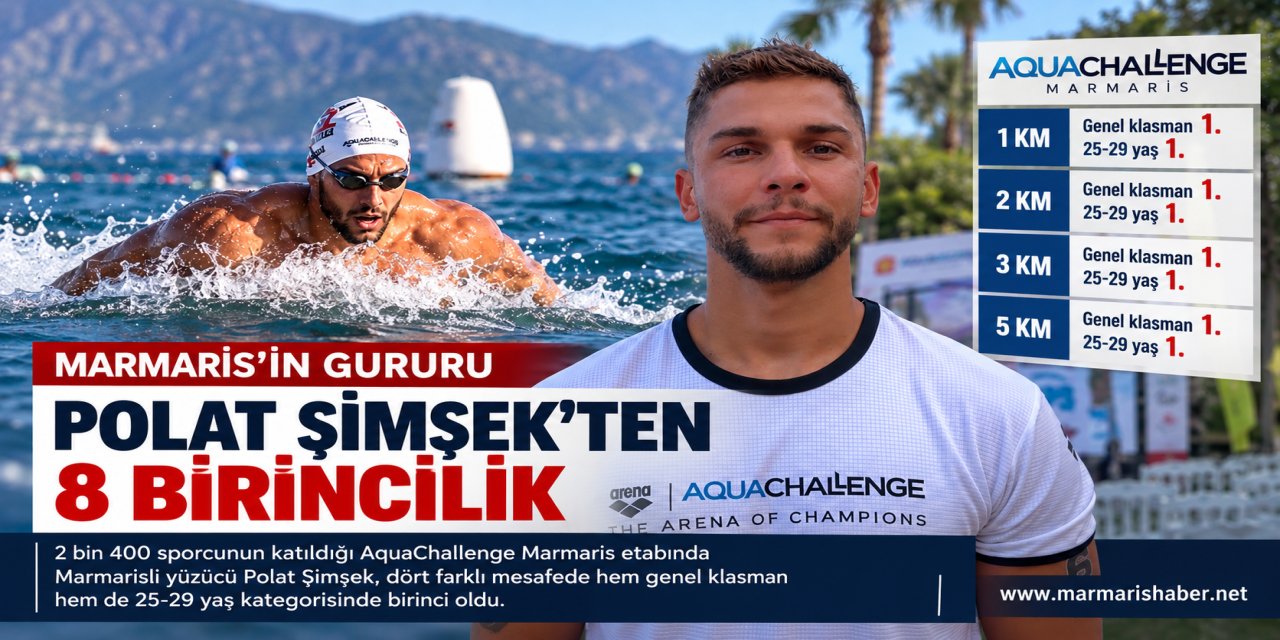 Marmarisli yüzücü Polat Şimşek’ten 8 birincilik
