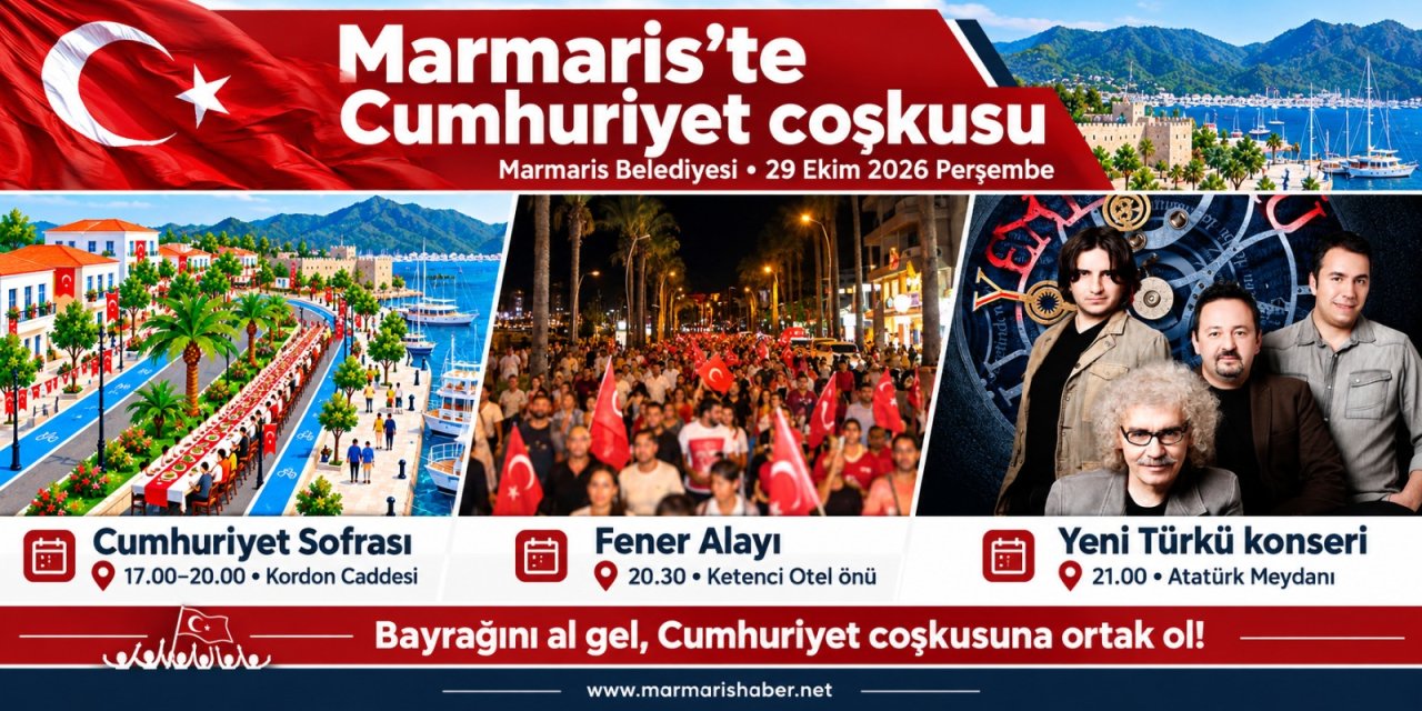 Marmaris’te bayraklar Cumhuriyet için dalgalanacak