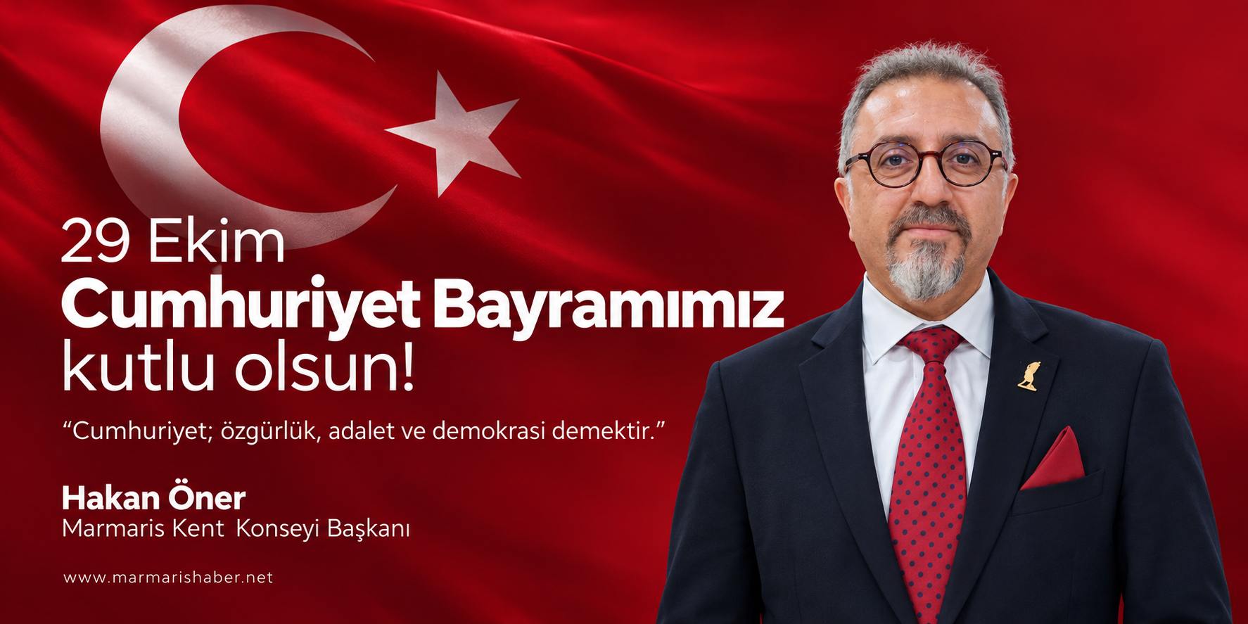 Marmaris Kent Konseyi Başkanı Öner'den  Cumhuriyet Bayramı mesajı