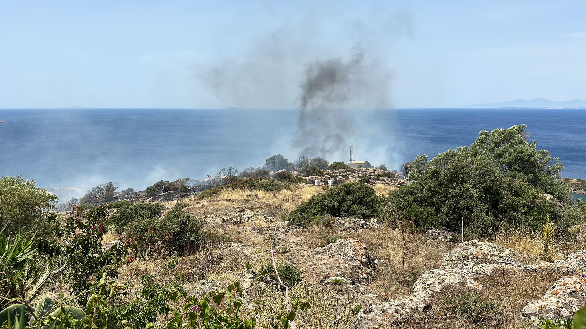 Bodrum’da makilik alanda çıkan yangın söndürüldü