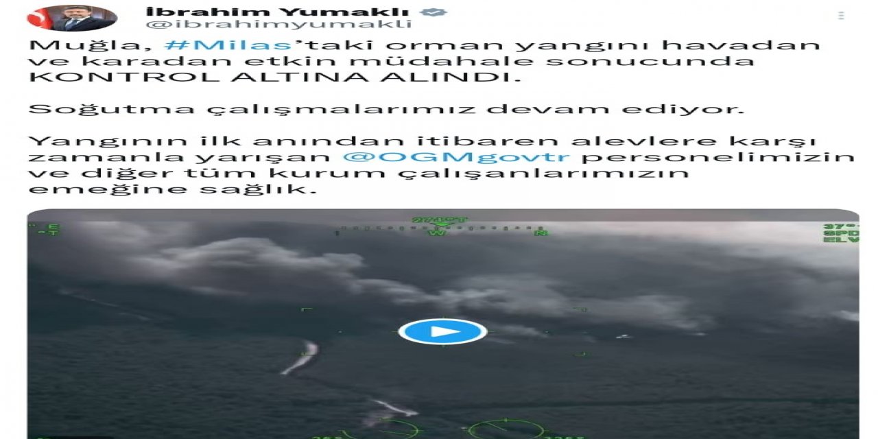 Tarım ve Orman Bakanı Yumaklı 'Bodrum Akyol yangını kontrol altına alındı'