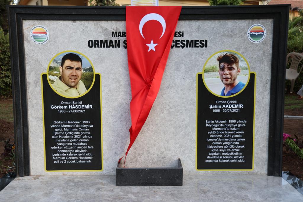 ORMAN ŞEHİTLERİ HASDEMİR VE AKDEMİR İÇİN İÇMELER'DE ÇEŞME YAPILDI